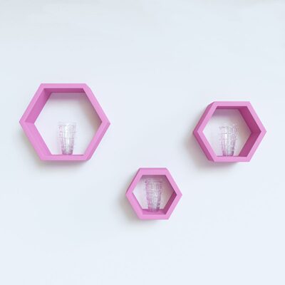 

DecorNation Hexagon Shape Storage Wall Shelves-(Set Of 3 pcs)