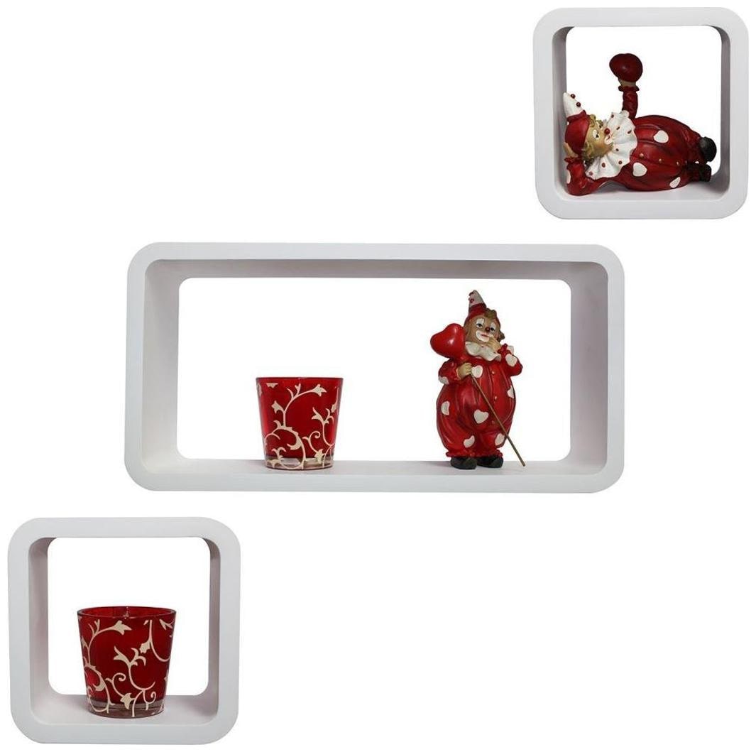 

Decornation Set Of 3 Modern Rectangle Wooden Wall Cube Floating Storage Shelves
