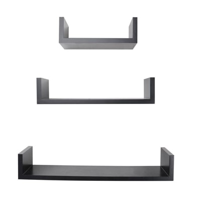 

Decornation Set Of 3 U Shape Black Wall Shelves