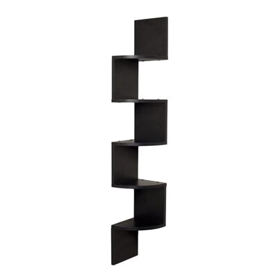 

Decornation Wall Mount Black Corner Shelf Zig Zag Shape