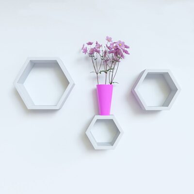 

DecorNation Hexagon Shape Storage Wall Shelves-(Set Of 3 pcs)