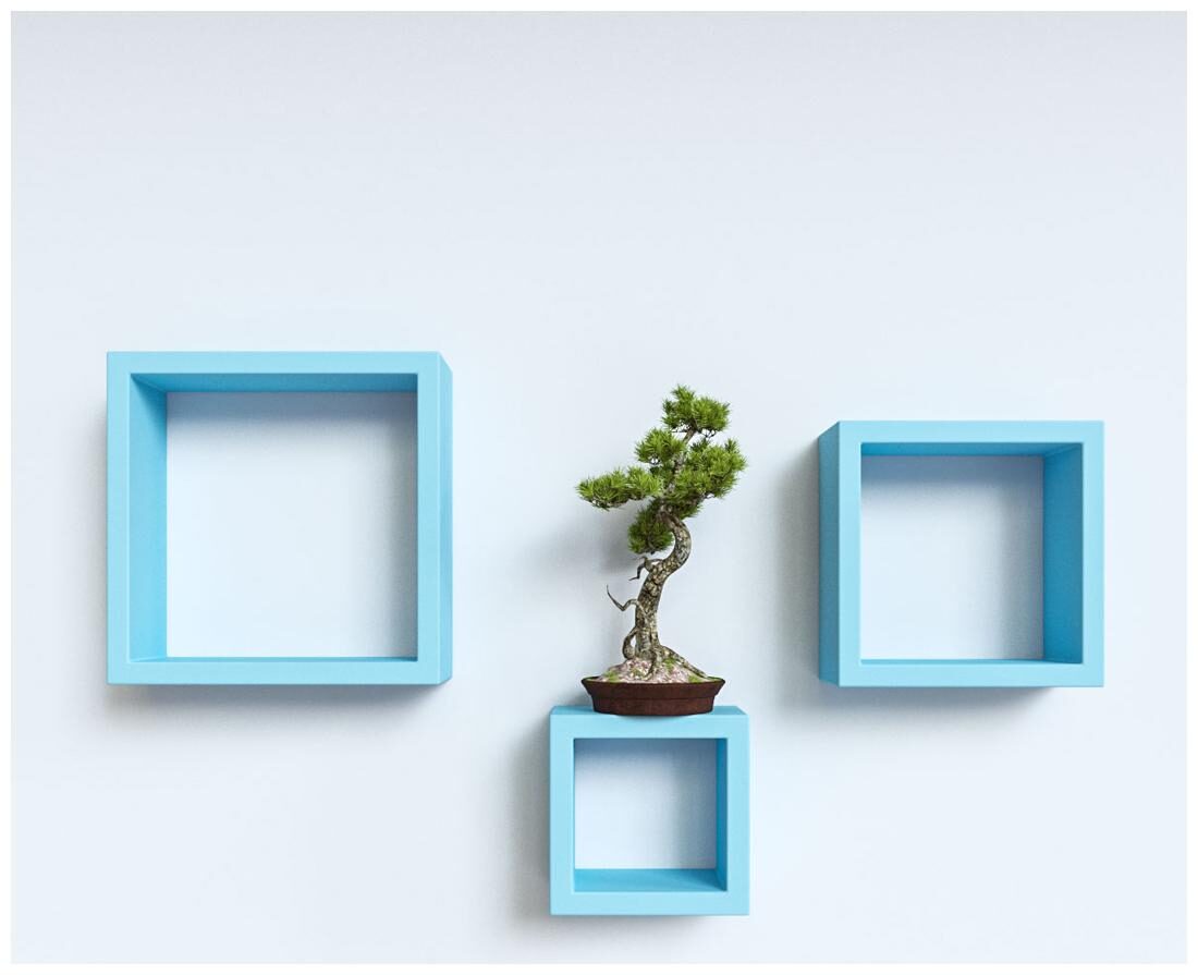 

DecorNation Set Of 3 Nesting Square Floating Wall Shelves For Storage