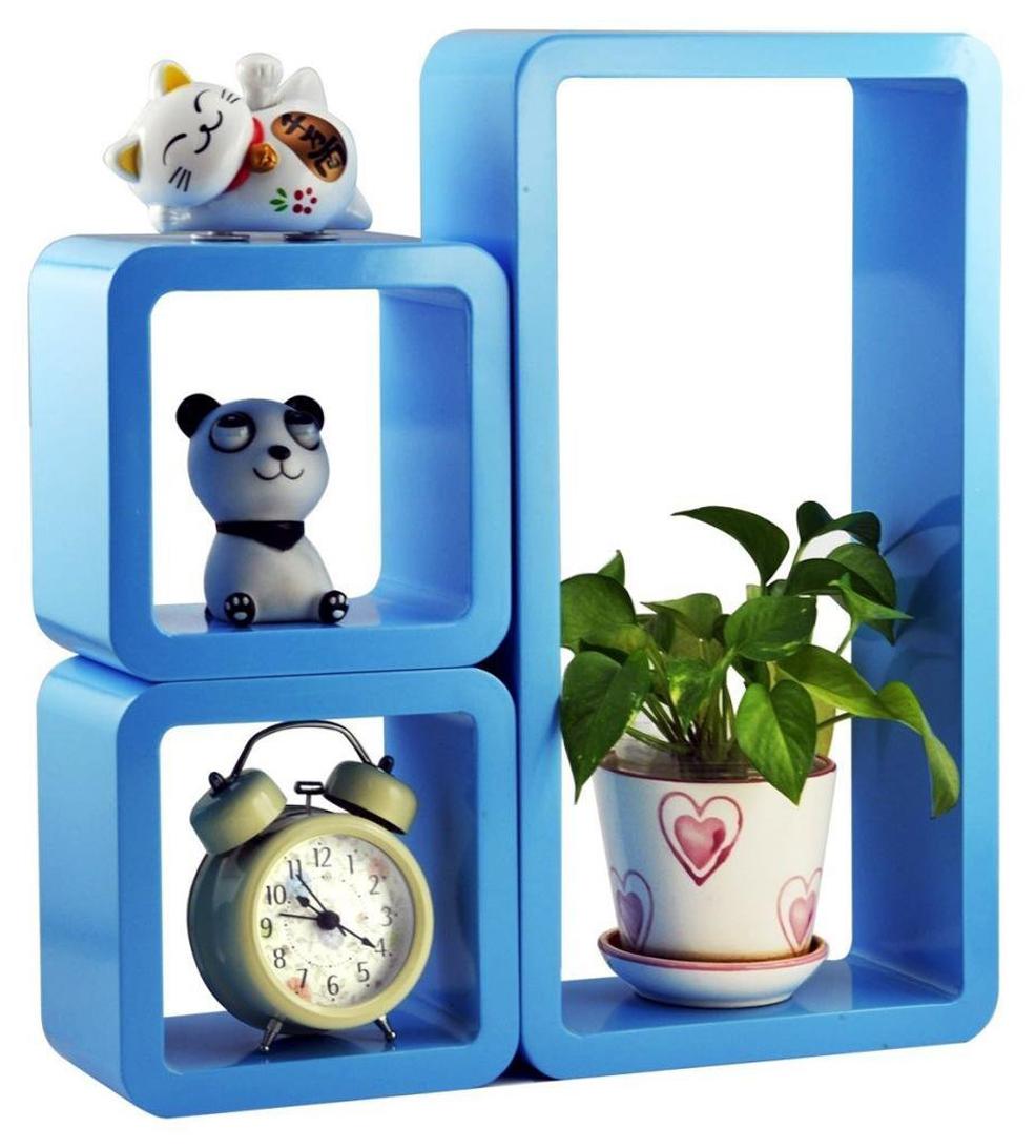 

DecorNation Set Of 3 Modern Cube Rectangle Rack Shelves For Storage