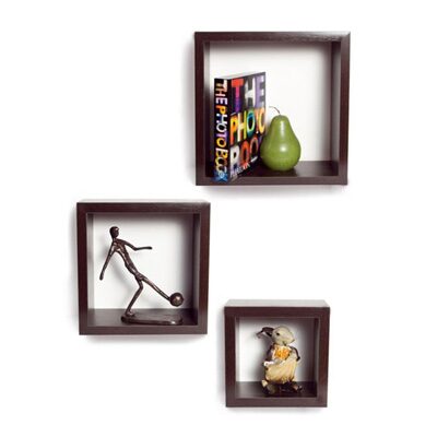

DecorNation Wall Shelf Set Of 3 Nesting Square Floating Wall Shelves