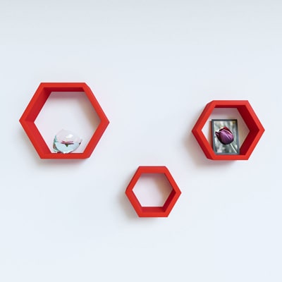 

DecorNation Hexagon Shape Storage Wall Shelves-(Set Of 3 pcs)