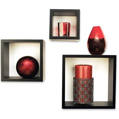 

DecorNation Wall Shelf Set Of 3 Square Shelves Floating Wall Shelves