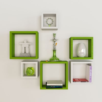 

DecorNation Set Of 6 Floating Designer Wall Shelves Rack