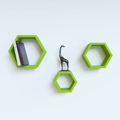 

DecorNation Hexagon Shape Storage Wall Shelves-(Set Of 3 pcs)