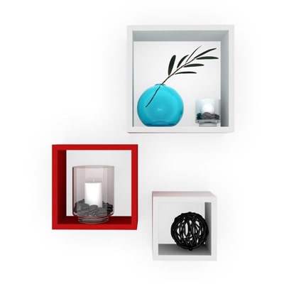 

DecorNation Set Of 3 Nesting Square Floating Storage Wall Shelves