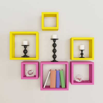 

DecorNation Rack Set Of 6 Nesting Square Floating Wall Shelves
