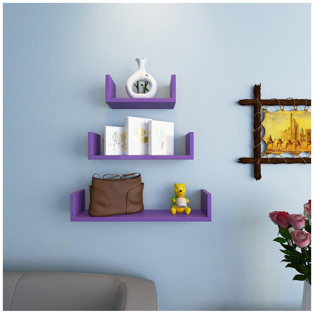 

DecorNation Set Of 3 U Shape Designer Wall Shelves