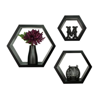 

Decornation Set Of 3 Hexagon Wall Shelves