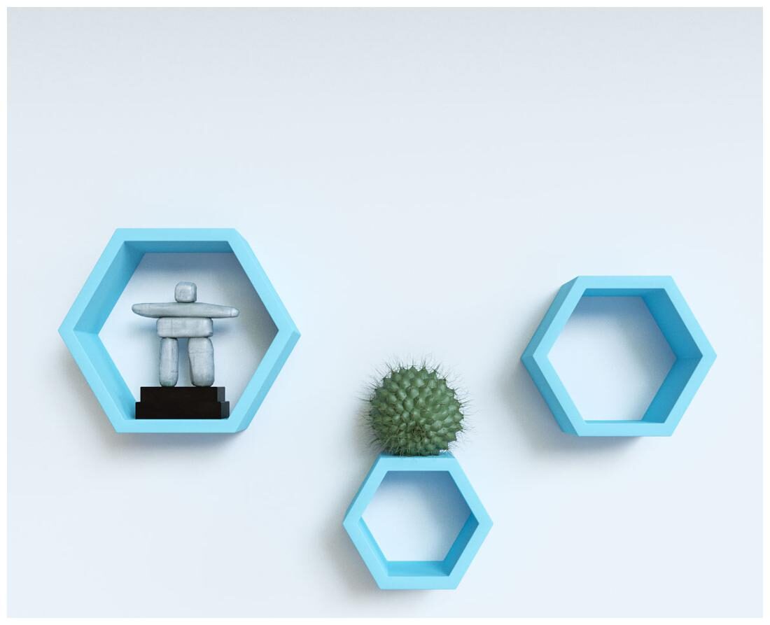

DecorNation Hexagon Shape Storage Wall Shelves-(Set Of 3 pcs)