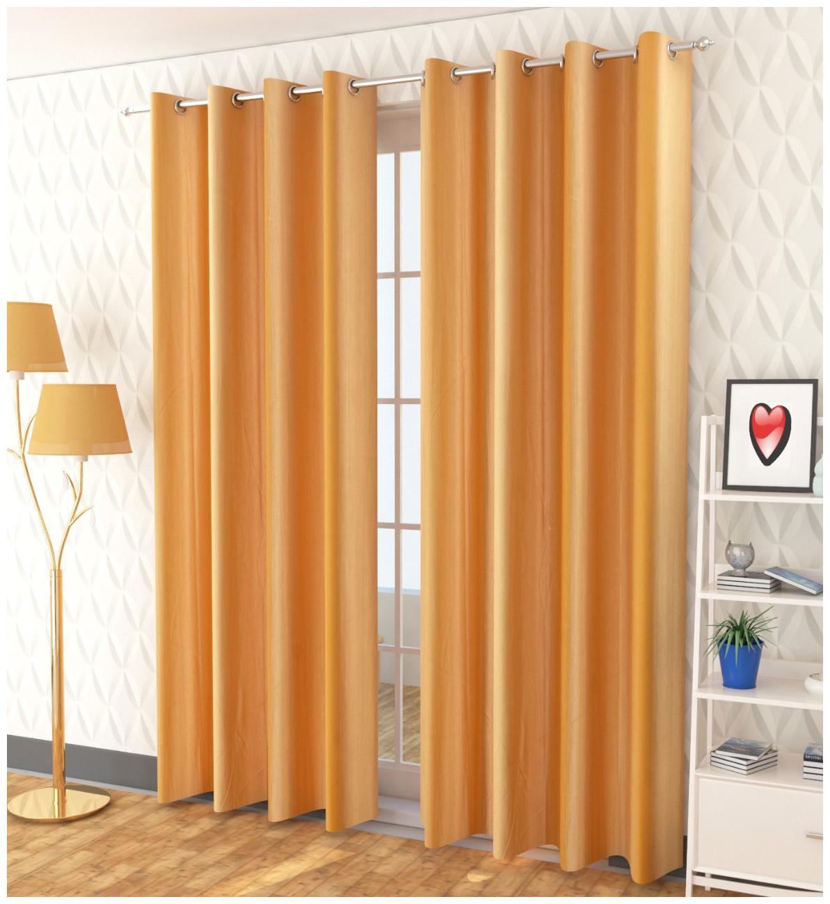 

DECOROLOGY Polyester Long Door Blackout Beige Regular Curtain ( Eyelet Closure Solid )