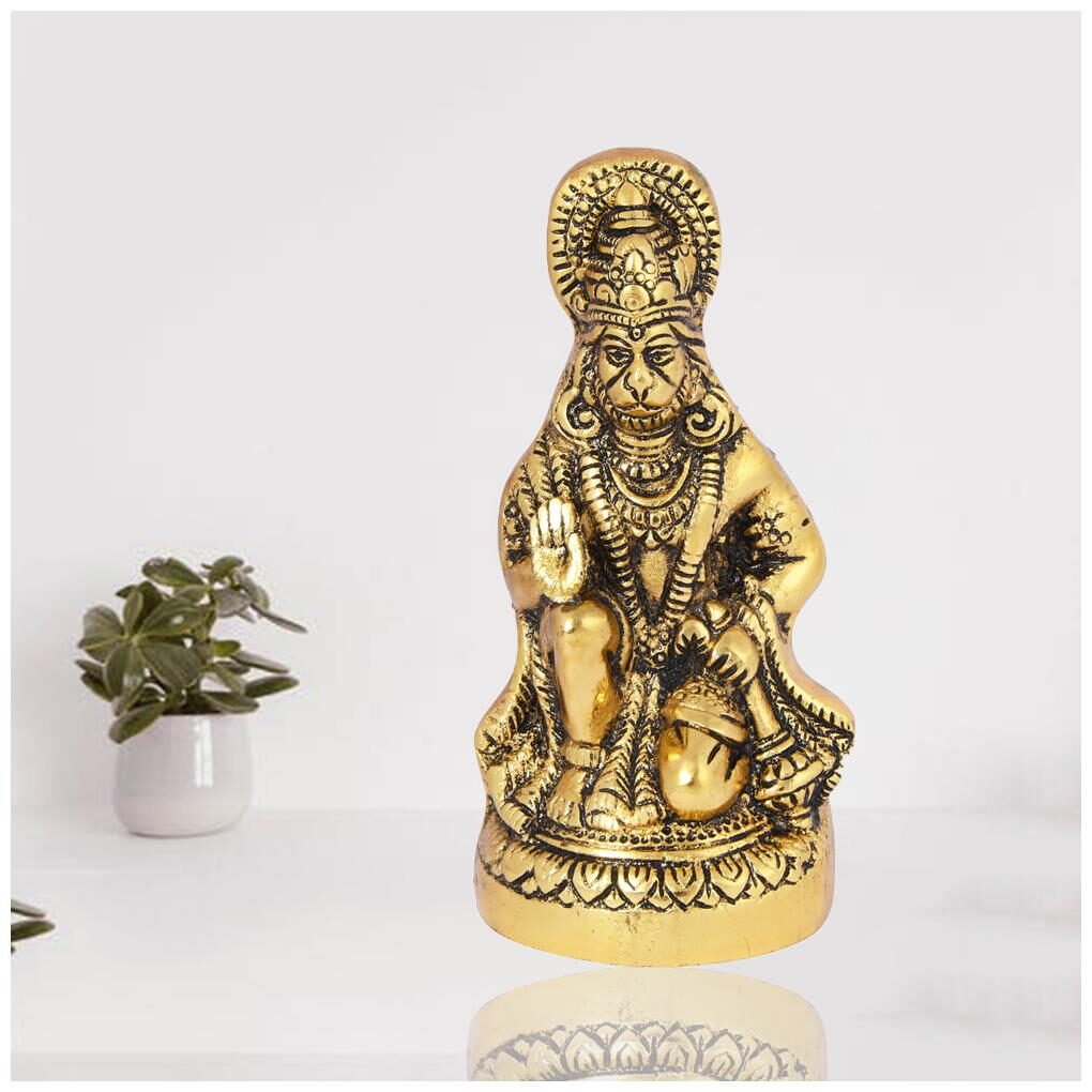 

Deenita Oxidised Metal Hanuman Idol Murti For Home Temple Office De cor