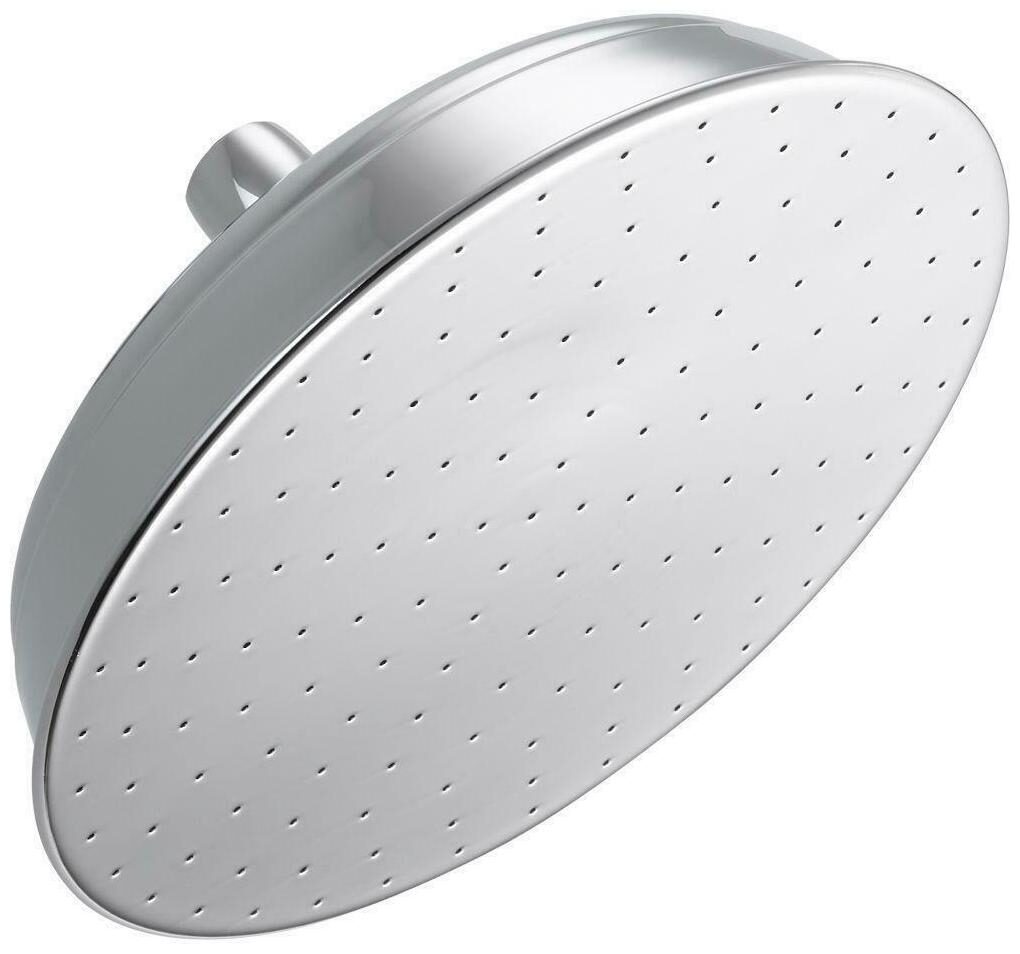 

Delta 1-Spray 2 5 GPM 8-1 2 in Raincan Shower Head in Chrome Finish Silver Fin