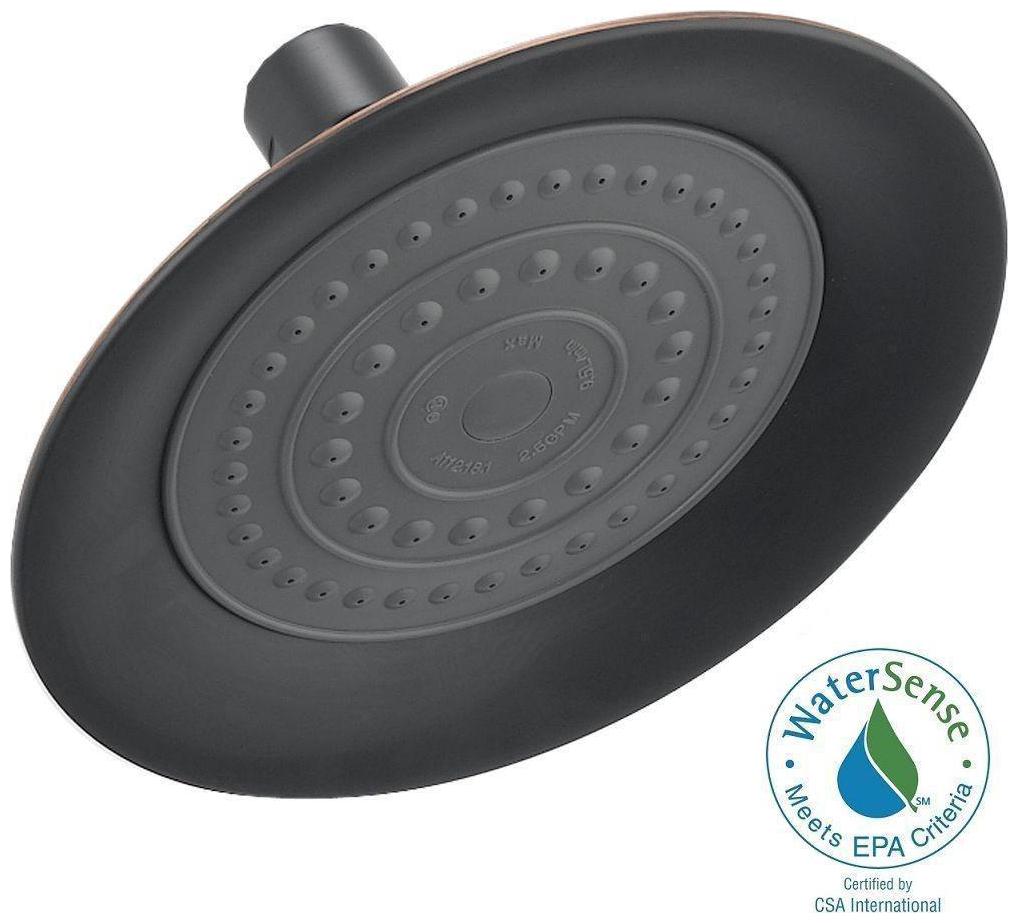 

Delta Windemere 1-Spray 6 in Raincan Shower Head in Oil Brown