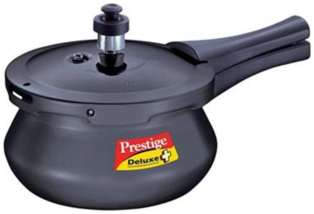 

Prestige Deluxe Plus Baby Induction Base Hard Anodized Pressure Handis 2 Litres Black