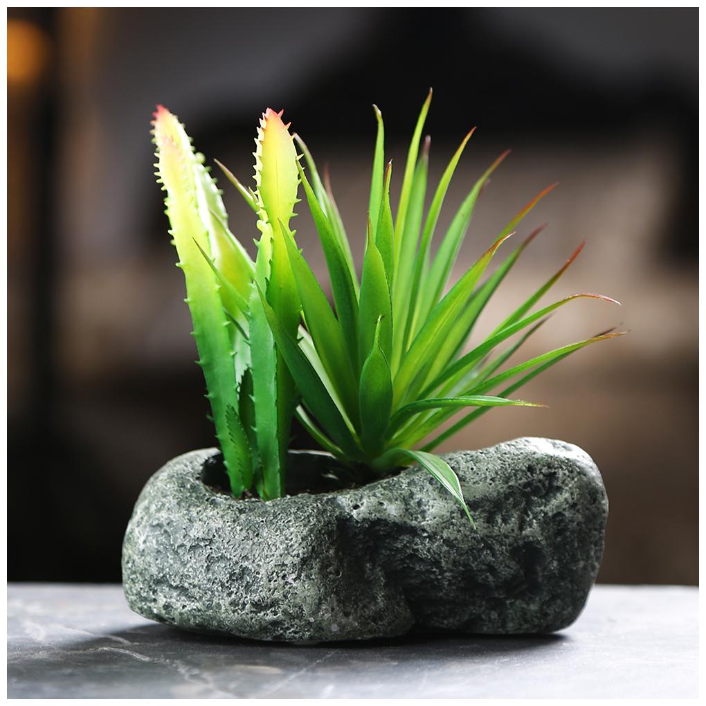 

Dennmarks plant Pot 6 inch Modern Nordic Style Ceramic stone Look Scrub Pots for Plants-Plant Pots Indoor with Drainage Hole