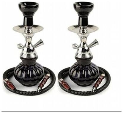 Desi Karigar Glass Black Hookah Set of 2