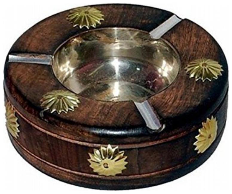 

Desi Karigar Wooden Premium Quality Antique Ashtray Brown