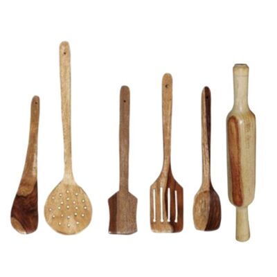 

Desi Karigar Wooden Skimmers - Set Of 6
