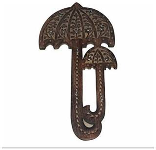Buy Desi Karigar Antique Hand Carved Wall Decor Key Holder Black