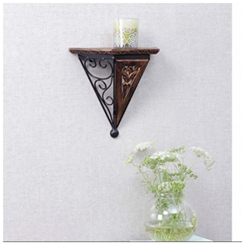 

Desi Karigar Beautiful wood wrought iron New Fancy wall bracket Size (LxBxH-19 5x8 5x17) Inch