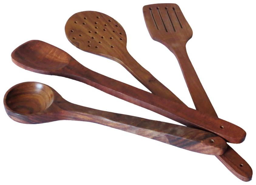 

Desi Karigar Brown Wooden Spoon - Set Of 4