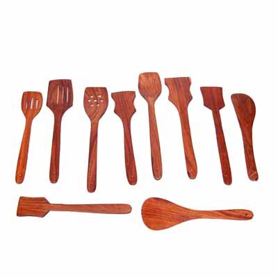 

Desi Karigar Wooden Cutlery Set OF 10 pcs