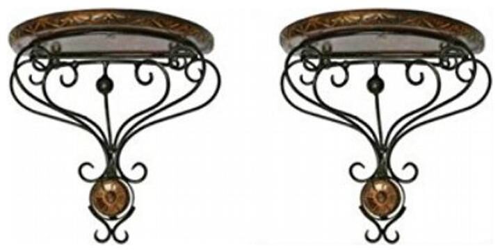 

Desi Karigar Wrought Iron Handmade Wall Shelves Pack of 2