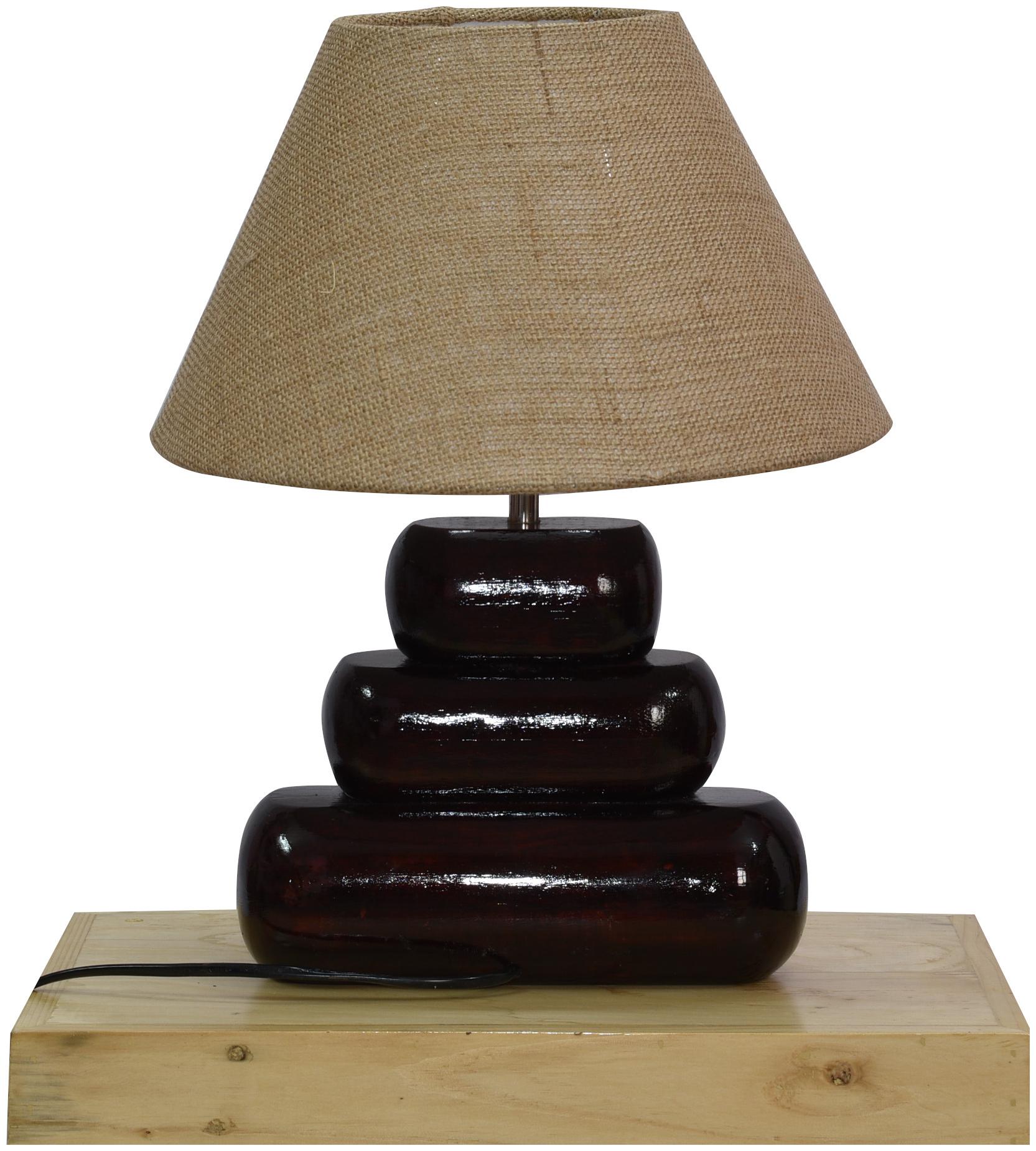 

Design Hill Modern luxurious Hand-Polished Pebble Table Desk Lamp For home bedroom bedside living room (20cmx9cmx36cm) With Beige LampShade