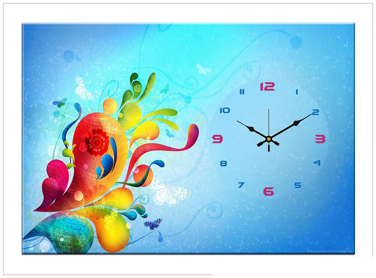 

Design O Vista Wood Canvas Analog Wall clock ( Set of 1 )