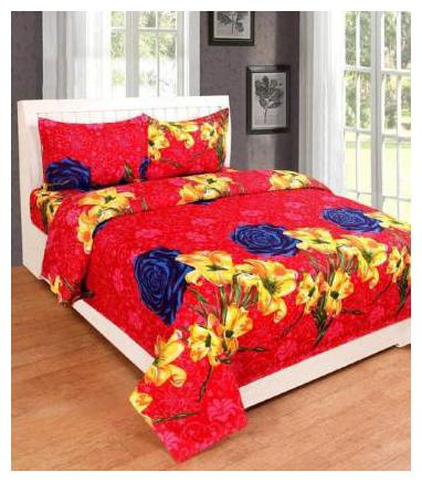 

Design O Vista 144TC Poly Cotton Double Floral Bedsheet With 2 Pillow Covers