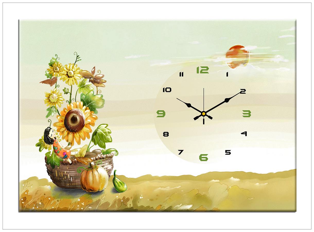 

Design O Vista Wood Canvas Analog Wall clock ( Set of 1 )