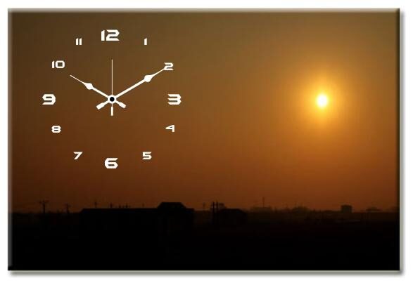 

Design O Vista Wood Canvas Analog Wall clock ( Set of 1 )