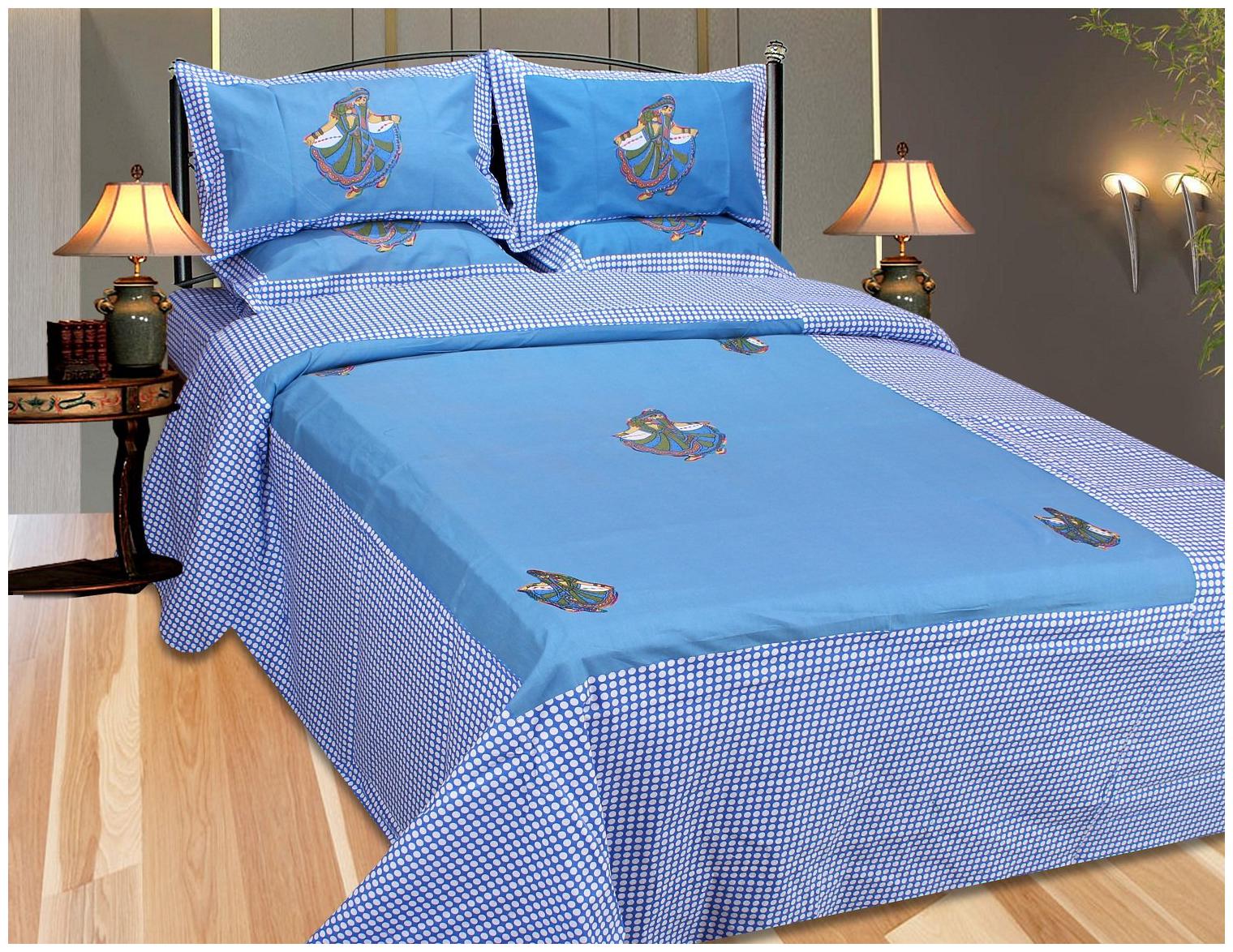 

Design O Vista Poly Cotton 144TC Printed Double Bedsheet with 2 Pillow Covers