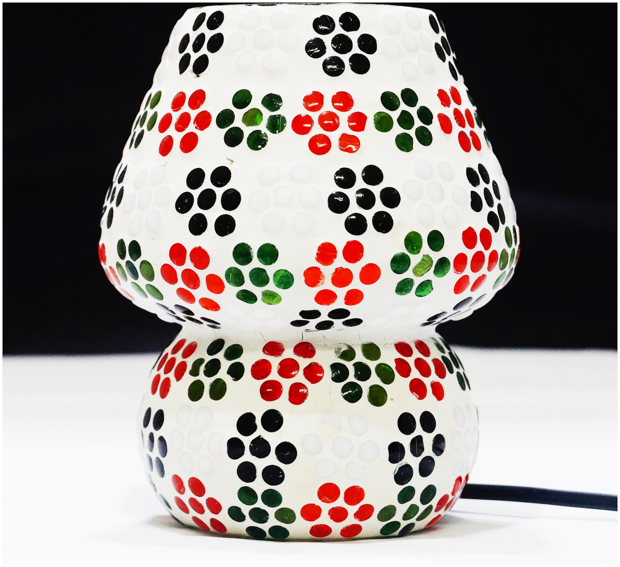 

Design O Vista Multicolour Mosaic Glass Table Lamp With Shades For Bedroom