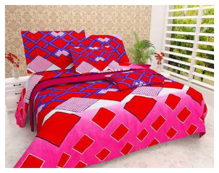 

Design O Vista Print Double Poly Cotton 144TC Bed Sheet with Two Pillow Cover Set