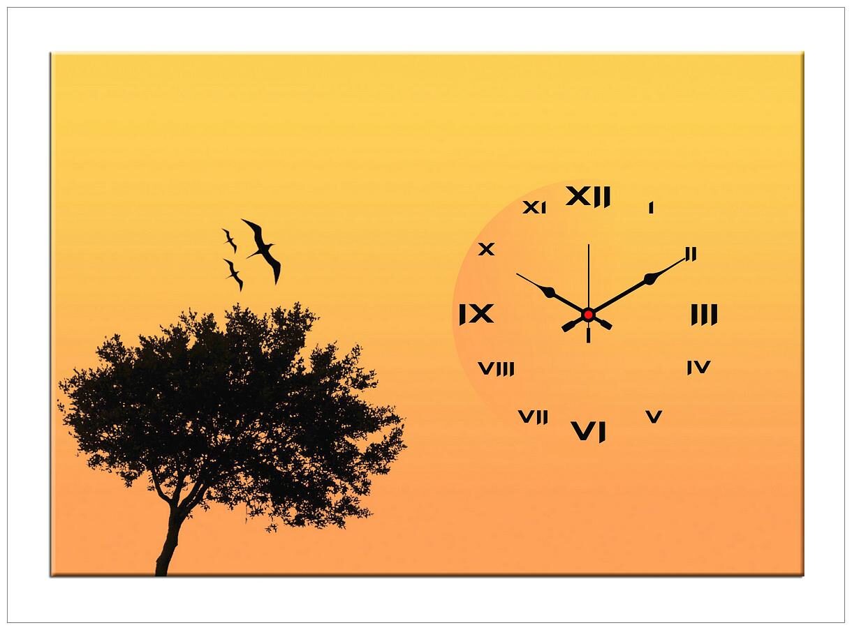 

Design O Vista Wood Canvas Analog Wall clock ( Set of 1 )