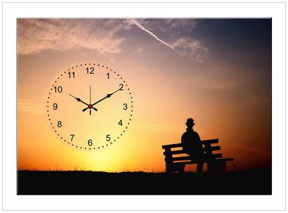 Design O Vista Canvas , Wood Analog Wall clock ( Set of 1 )