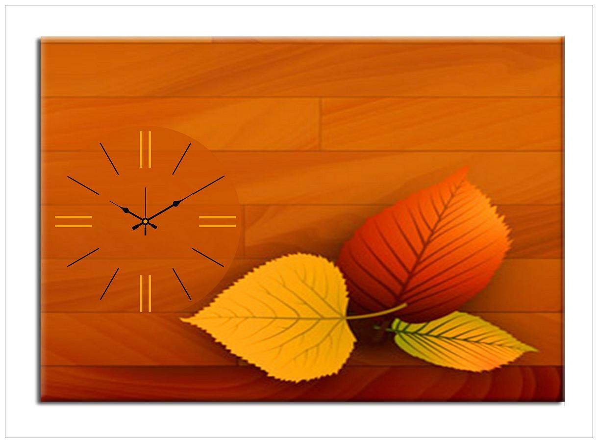 

Design O Vista Wood Canvas Analog Wall clock ( Set of 1 )