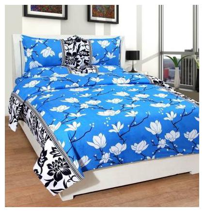 

Design O Vista Floral Printed 144TC Poly Cotton Bedsheet With Two Pillow Covers