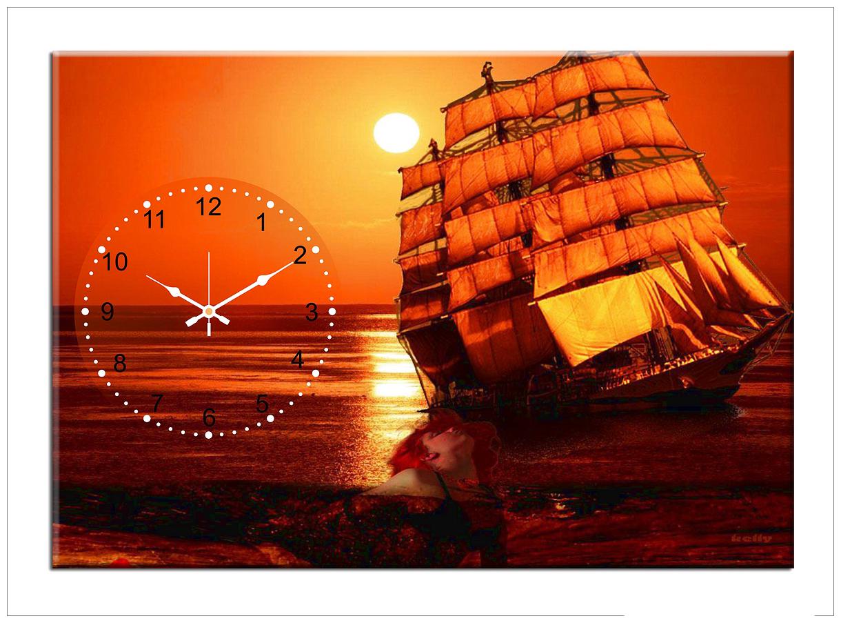 

Design O Vista Wood Canvas Analog Wall clock ( Set of 1 )