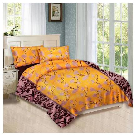 

Design O Vista Print Double Poly Cotton 144TC Bed Sheet with Two Pillow Cover Set