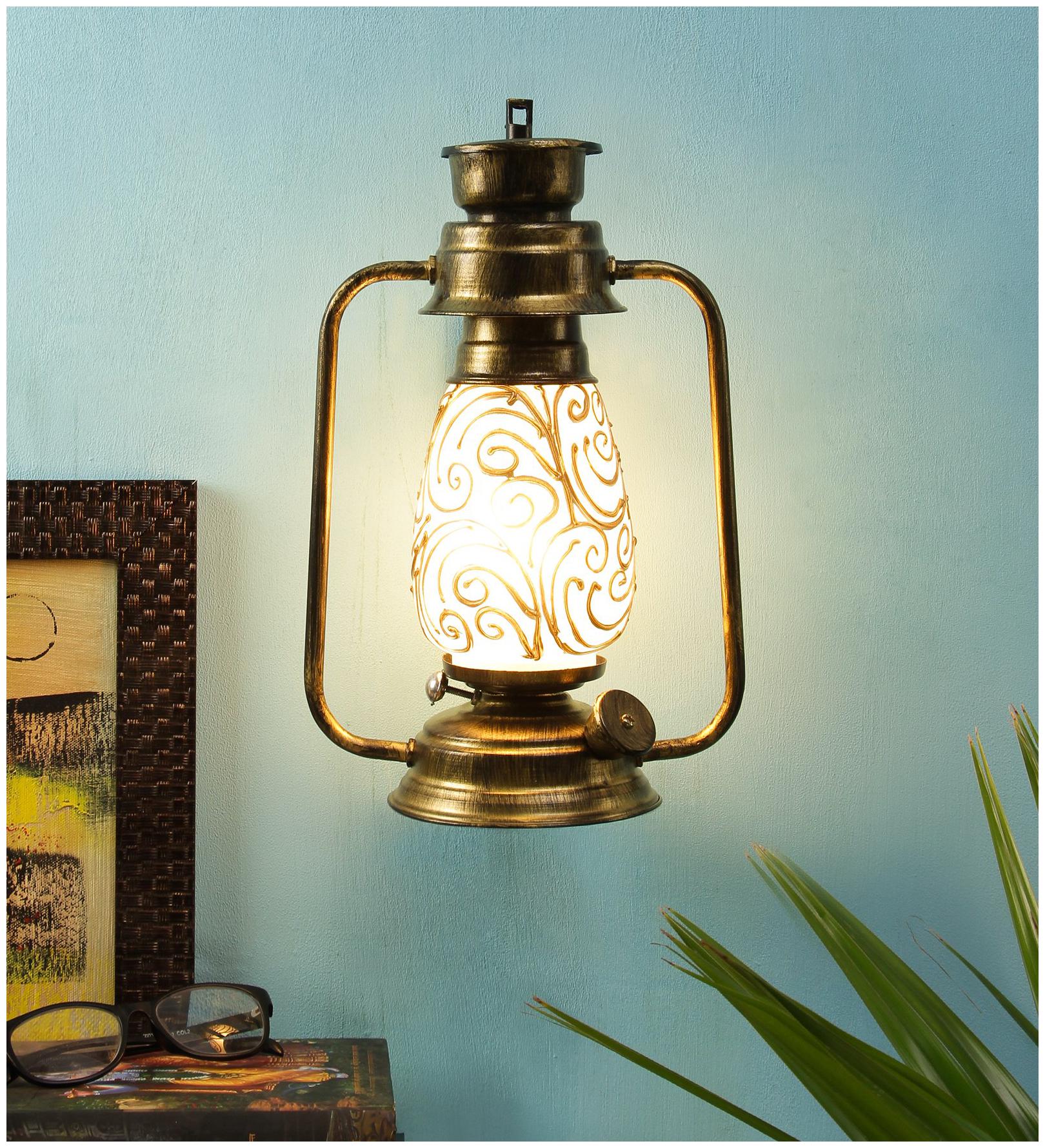 

Devansh Antique Multicolor Mosaic Glass Wall mounted Lantern