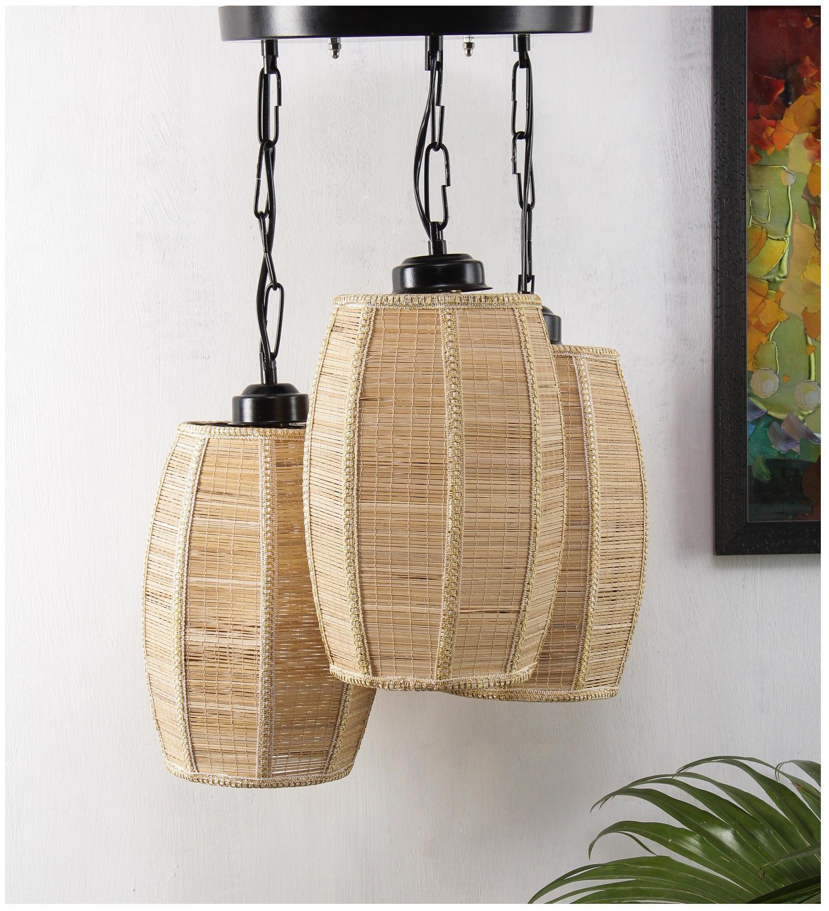 

Devansh Bamboo Triple Dholak Hanging Lamp