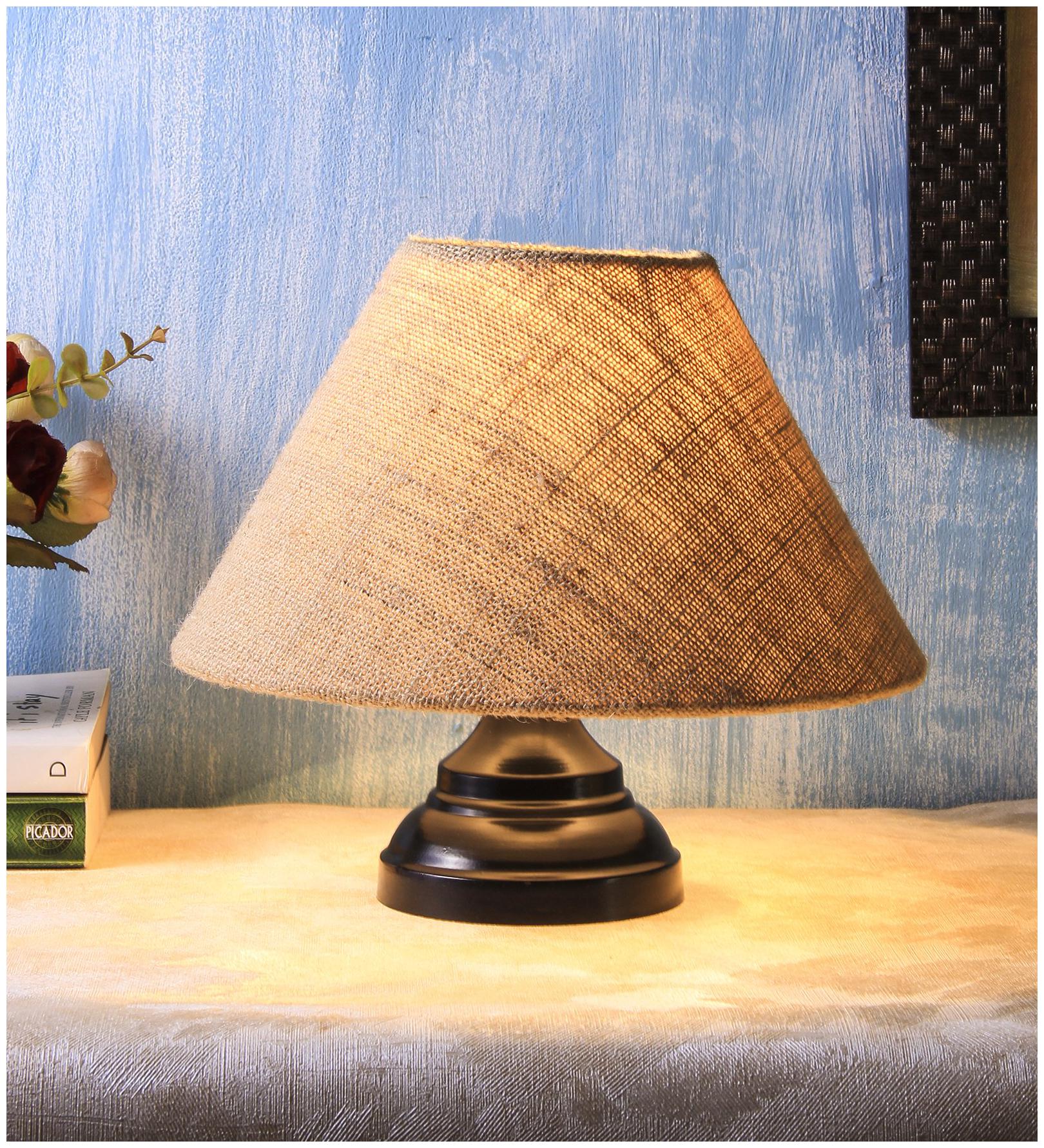 

Devansh Beige Jute Designer Small Wrought Iron Table Lamp