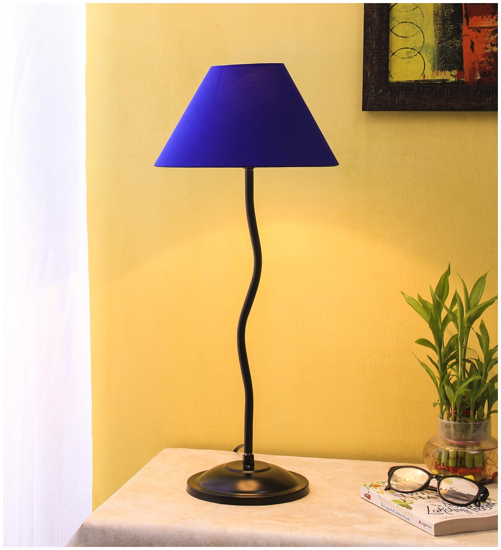 

Devansh Blue Cotton Designer Zig Zag Wrought Iron Table Lamp
