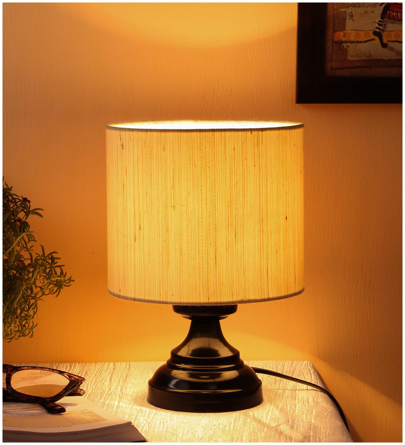 

Devansh Cotton Drum Designer Fashionable Table Lamp for Home Decor (Off White Small)AD520
